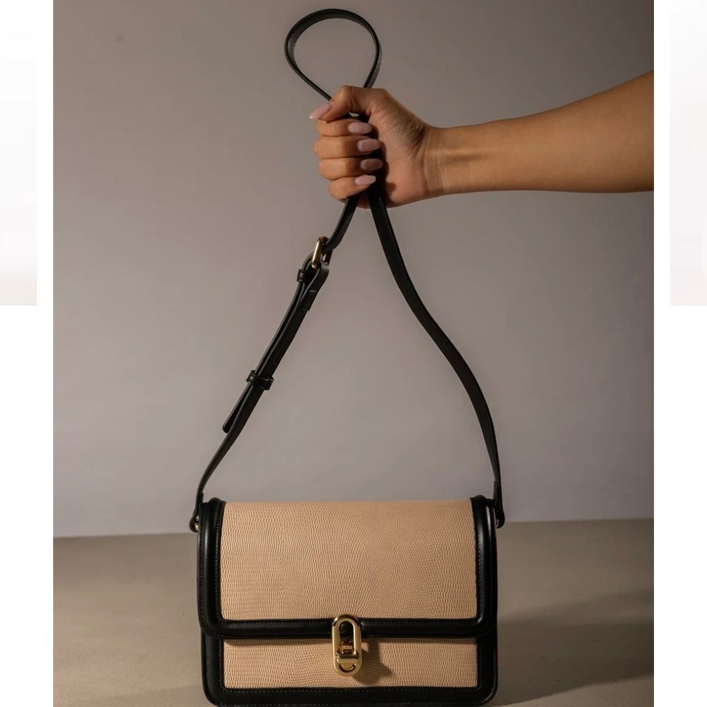 Jules Kae Mia Chic Black and Tan Crossbody Bag